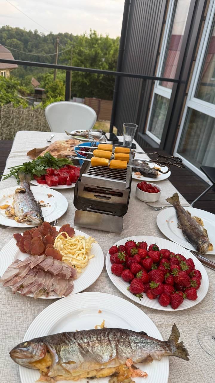 Outdoor Feast with Grill